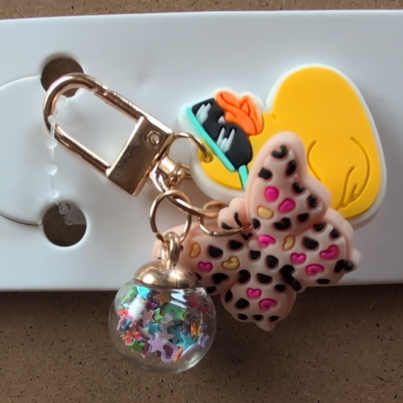 Leopard Print Butterfly and Duck Charm & Zipper Pull - Picture 1 of 5